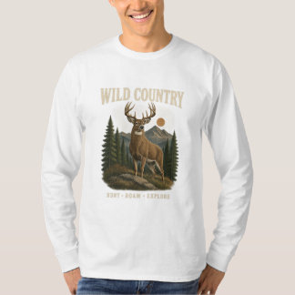 Vintage-Jagd-Langarmshirt T-Shirt