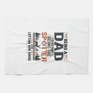 Vintage-Jagd-Shirt-Design für Väter Geschirrtuch