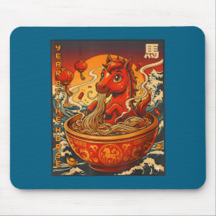 Vintage-Jahr des Pferdes Ramen chinesische Nudeln Mousepad