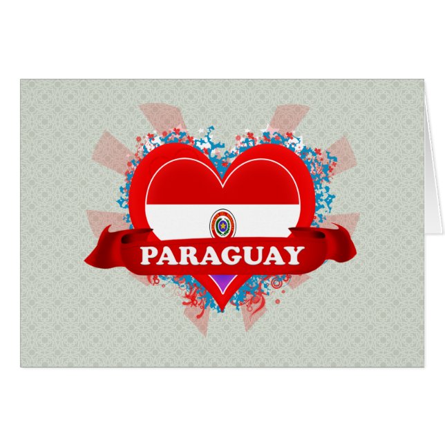 Vintage j'aime le Paraguay (Devant horizontal)