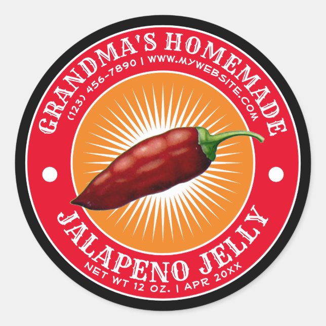 Vintage Jalapeno Jelly Étiquette Modèle (Devant)