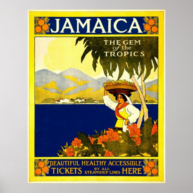 Vintage Jamaica Travel Poster (Vorne)
