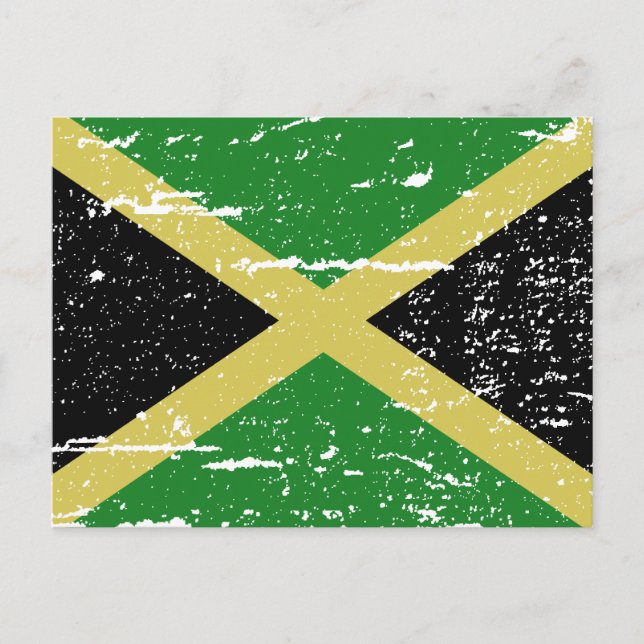 Vintage jamaikanische Flagge Postkarte (Vorderseite)