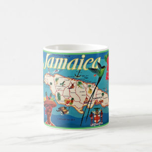 Vintage jamaikanische Inselkarte P Kaffeetasse