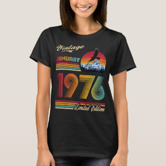 Vintage Januar 1976 50. Geburtstag 50 Jahre Geburt T-Shirt