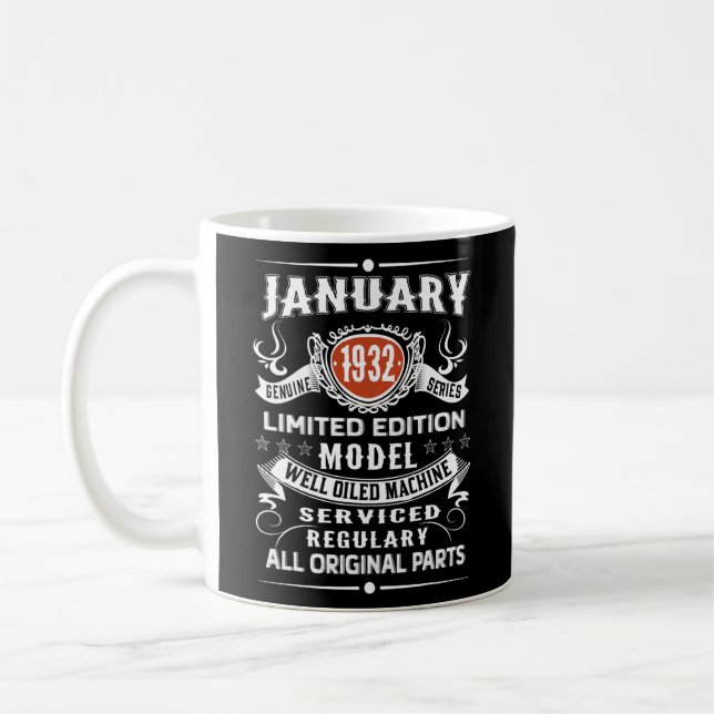 Vintage January 1932 Limited Edition 90th Kaffeetasse (Links)