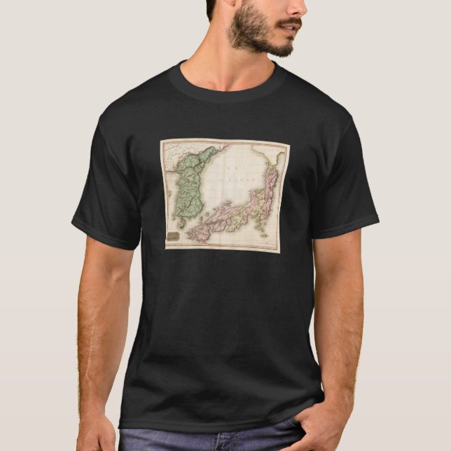 Vintage Japan & Korea Map 1809 T-Shirt (Vorderseite)