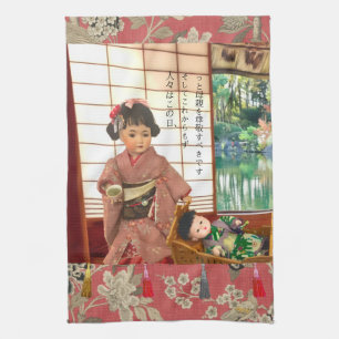 Vintage Japan Ningyo Küchentücher