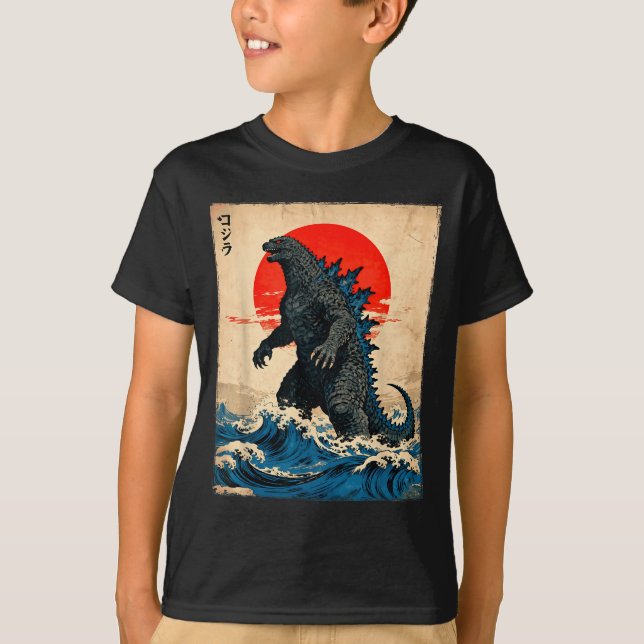 Vintage Japanese Art Kaiju Monster  T-Shirt (Vorderseite)