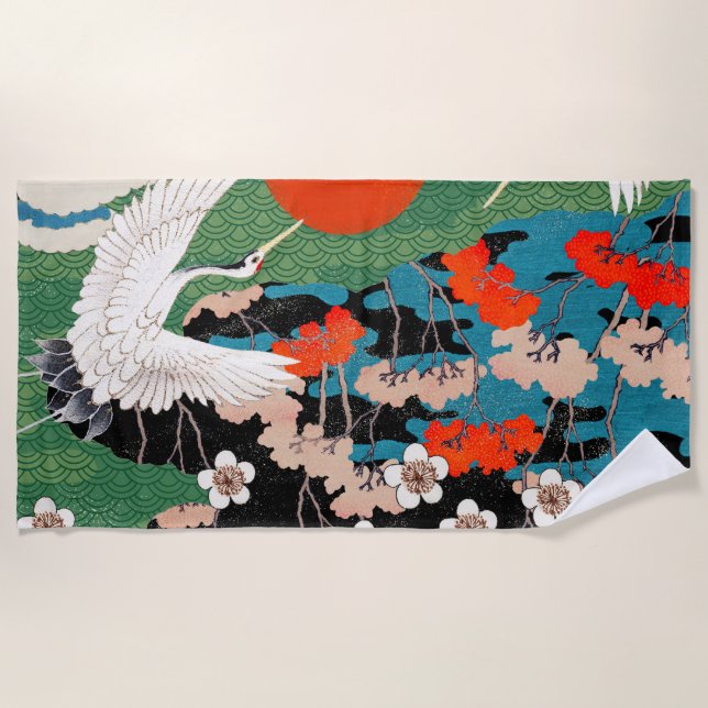 Vintage Japanese Art  Strandtuch (Vorderseite)