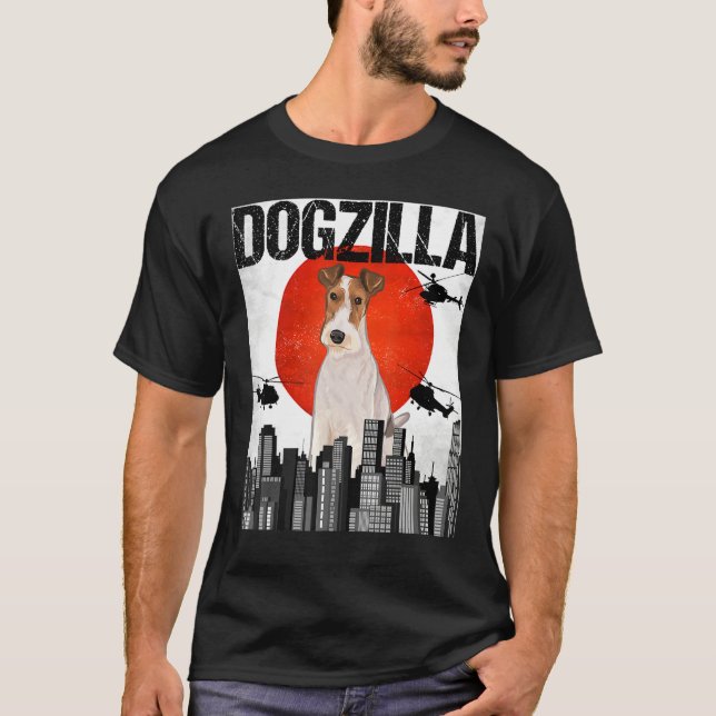 Vintage Japanese Dogzilla Wire Fox Terrier T-Shirt (Vorderseite)