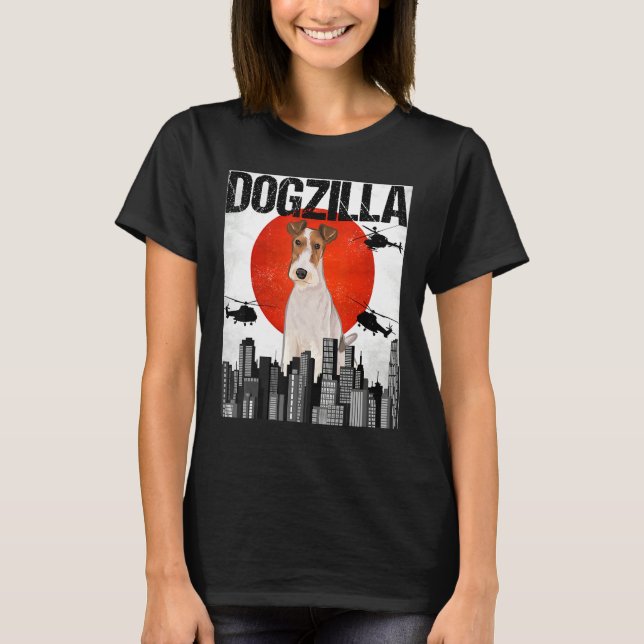 Vintage Japanese Dogzilla Wire Fox Terrier T-Shirt (Vorderseite)