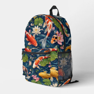Vintage-Japanese-Koi-Fisch-Muster-Malerei Bedruckter Rucksack