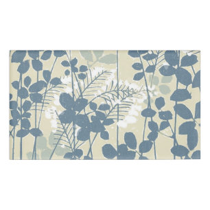 Vintage Japanisch Blau Botanisch: Cremeblattfarn Namenschild