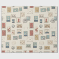 Vintage japanische Briefmarken-Wrap-Papier