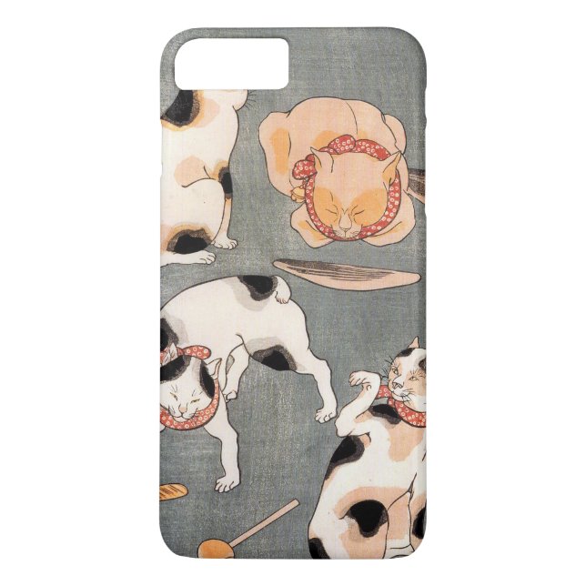 Vintage japanische Chat-Kunst Case-Mate iPhone Hülle (Rückseite)