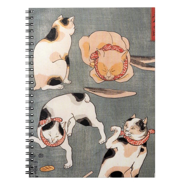 Vintage japanische Chat-Kunst Notizblock (Vorderseite)