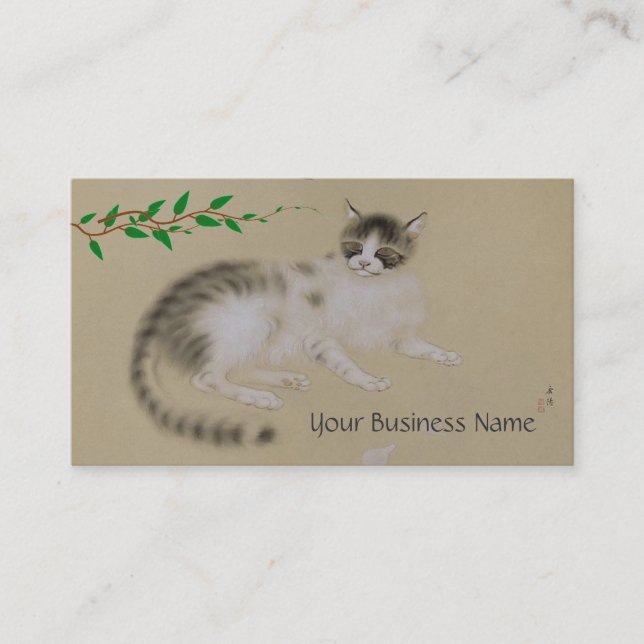 Vintage japanische Chat-Visitenkarte Visitenkarte (Vorderseite)