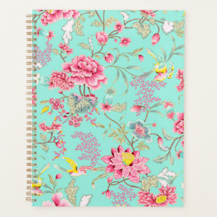Vintage-japanische Chinoiserie-Blumenmuster in Min Planer