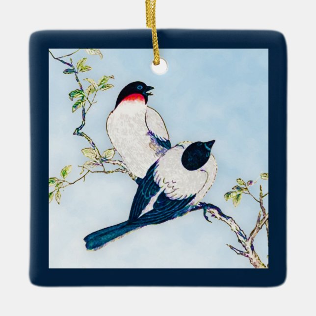 Vintage japanische Farbskizze Keramikornament (Vorderseite)