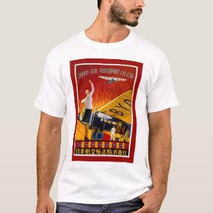 Vintage japanische Fluglinien-Anzeige T-Shirt