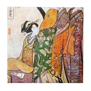 Vintage japanische Geisha-Kunstwerke Fliese