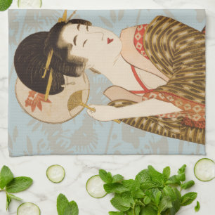 Vintage japanische Geisha-Mädchen in Kimonos Geschirrtuch