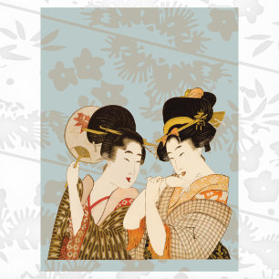 Vintage Japanische Geisha-Mädchen in Kimonos Poster