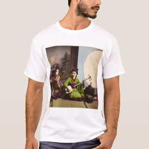 Vintage japanische Geisha-Musikunterhaltung T-Shirt