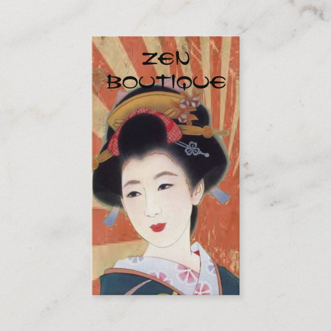 Vintage japanische Geisha Visitenkarte (Vorderseite)