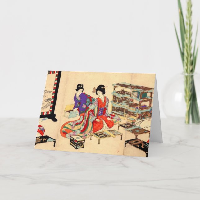 Vintage japanische Gruß-Karte Karte (Vorderseite)