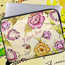 Vintage japanische Hübsche Wasserfarbe und Tinte Laptopschutzhülle