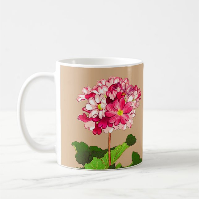 Vintage japanische Hydrangea. Rosa und Grün Kaffeetasse (Links)