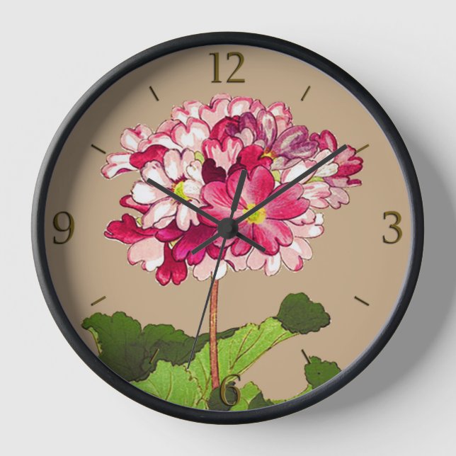 Vintage japanische Hydrangea. Rosa und Grün Uhr (Vorderseite)