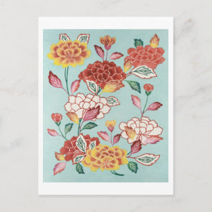 Vintage japanische Illustration von Blume Postkarte