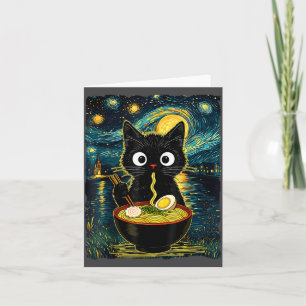 Vintage Japanische Katze Ramen Sternennacht Van Go Karte