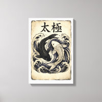 Vintage-Japanische-Koi-Fische Yin-Yang-Grafik