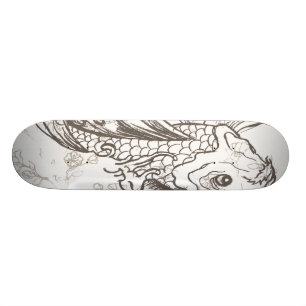 Vintage japanische Koi-Kunst Skateboard