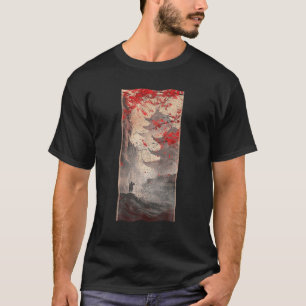 Vintage Japanische Kultur Retro-Kunst Druck Kirsch T-Shirt