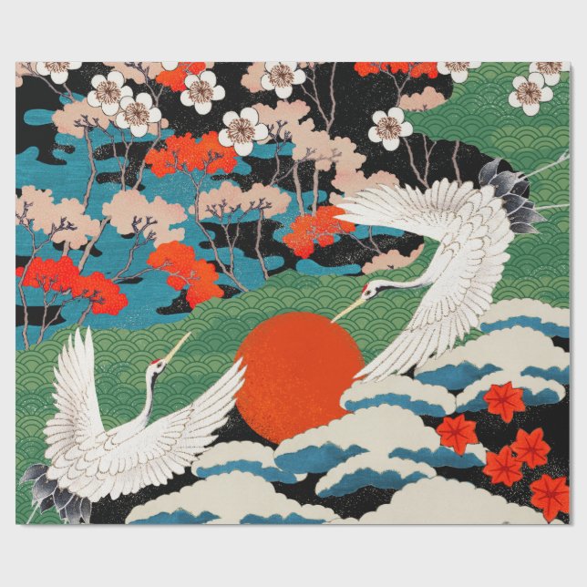 Vintage japanische Kunst  Geschenkpapier (Flach)