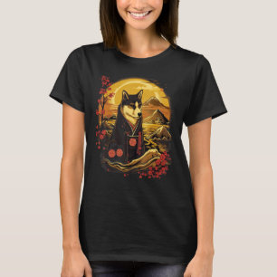 Vintage japanische Kunst Samurai Black und tan Shi T-Shirt
