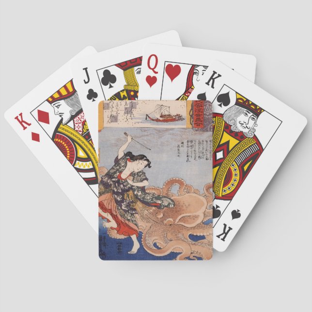 Vintage japanische Kunst Spielkarten (Rückseite)