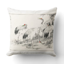 Vintage japanische Kunstkrane und Bambus