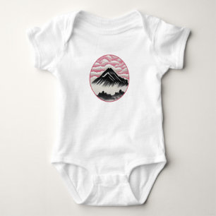 Vintage japanische Kunstlandschaft Baby Strampler