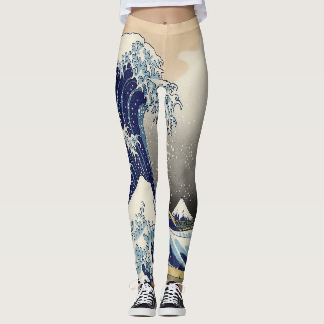 Vintage japanische Kunstlandschaft Leggings (Vorderseite)