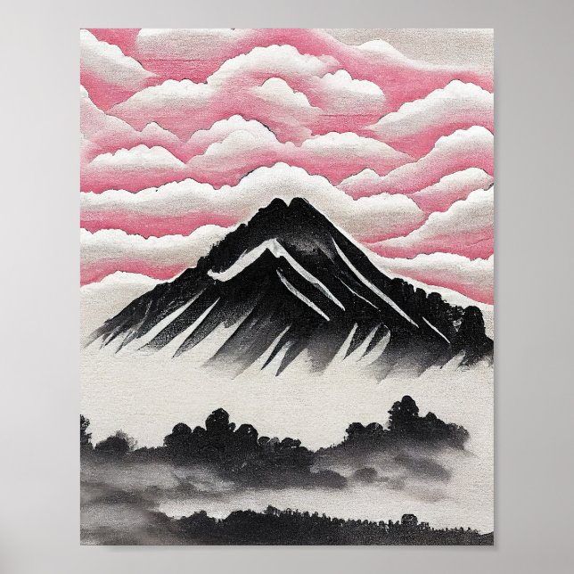 Vintage japanische Kunstlandschaft Poster (Vorne)