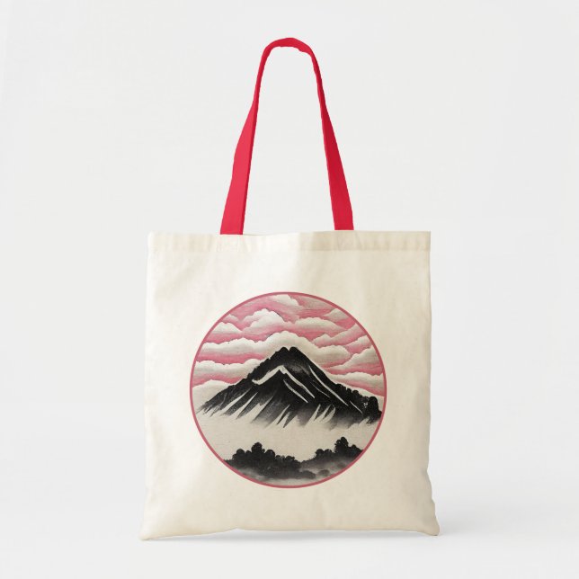 Vintage japanische Kunstlandschaft Tragetasche (Vorne)