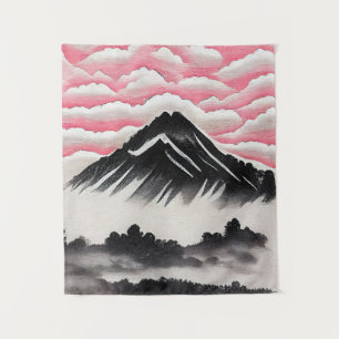 Vintage japanische Kunstlandschaft Wandteppich