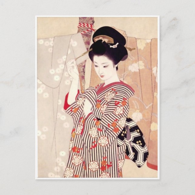 Vintage japanische Kunstpostkarte Postkarte (Vorderseite)