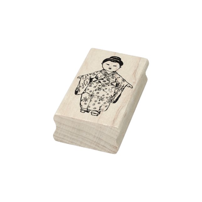 Vintage japanische Mädchenpuppe Gummistempel (Stempel)